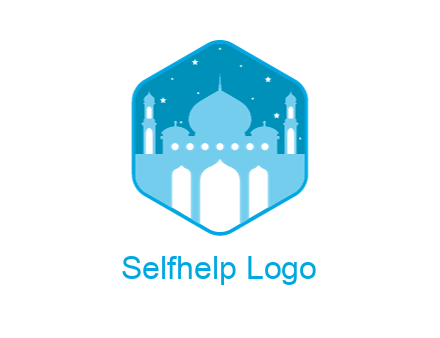 mosque with stars in hexagon
