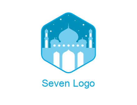 mosque with stars in hexagon