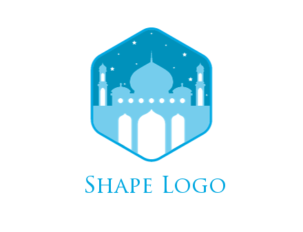 mosque with stars in hexagon