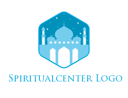 mosque with stars in hexagon