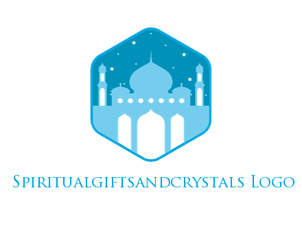 mosque with stars in hexagon