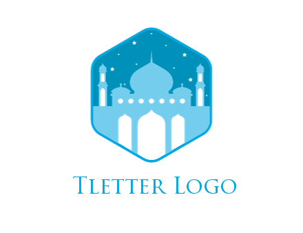 mosque with stars in hexagon