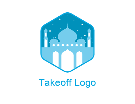 mosque with stars in hexagon
