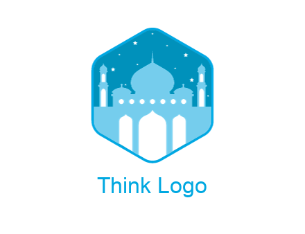 mosque with stars in hexagon