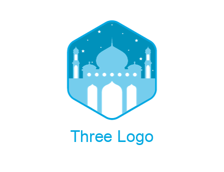 mosque with stars in hexagon