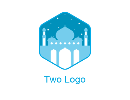 mosque with stars in hexagon