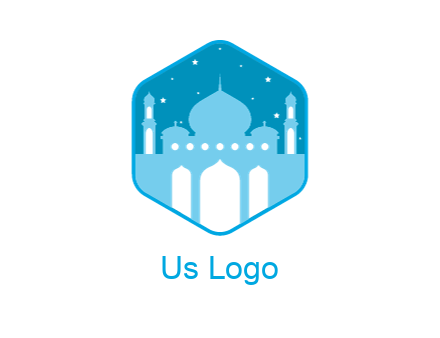 mosque with stars in hexagon