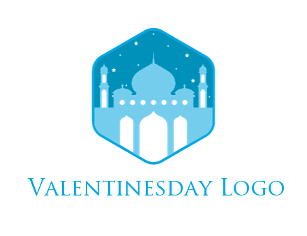 mosque with stars in hexagon