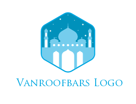 mosque with stars in hexagon