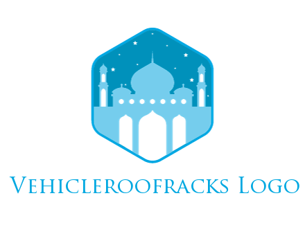 mosque with stars in hexagon