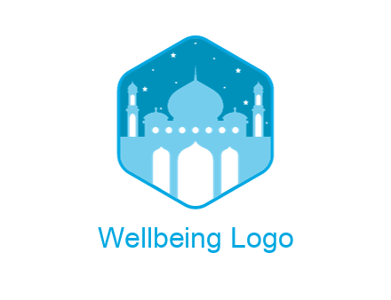 mosque with stars in hexagon