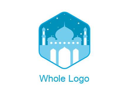 mosque with stars in hexagon