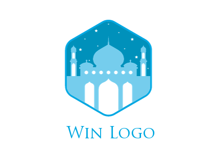mosque with stars in hexagon