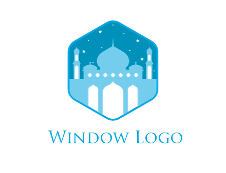 mosque with stars in hexagon