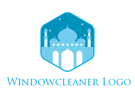 mosque with stars in hexagon