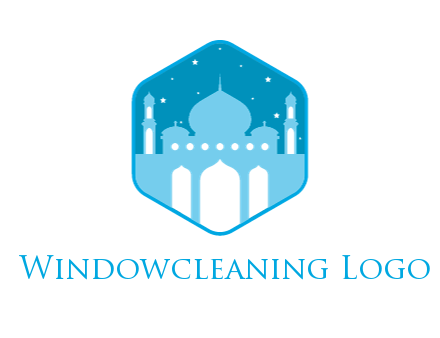 mosque with stars in hexagon