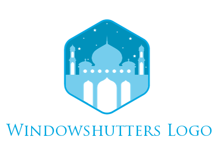 mosque with stars in hexagon