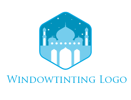 mosque with stars in hexagon