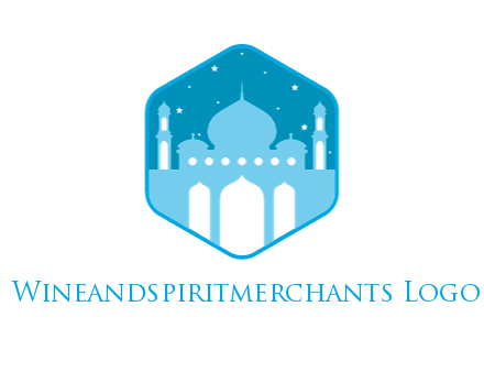 mosque with stars in hexagon