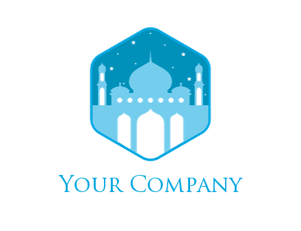 mosque with stars in hexagon