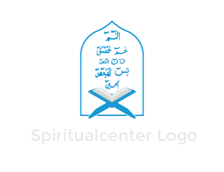 window with Arabic script behind Quran