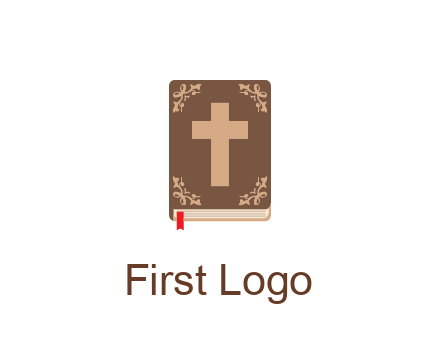 bible with cross and bookmark