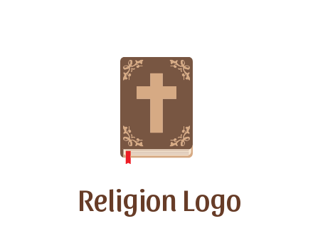 bible with cross and bookmark