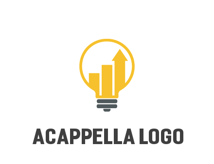 bar graph with arrow in lightbulb