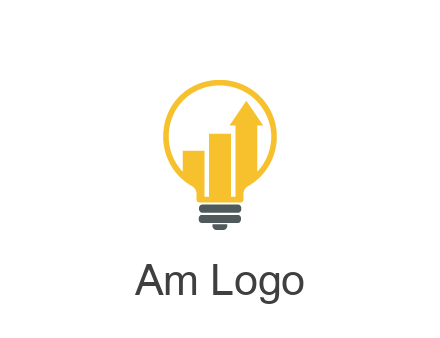 bar graph with arrow in lightbulb