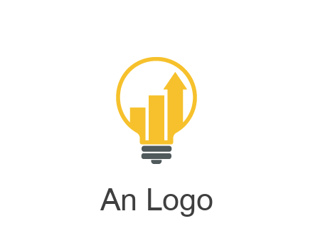 bar graph with arrow in lightbulb