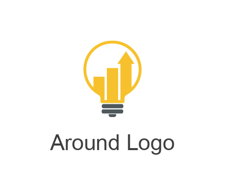 bar graph with arrow in lightbulb