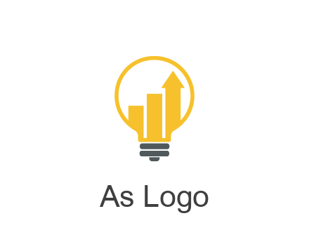 bar graph with arrow in lightbulb