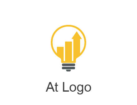 bar graph with arrow in lightbulb