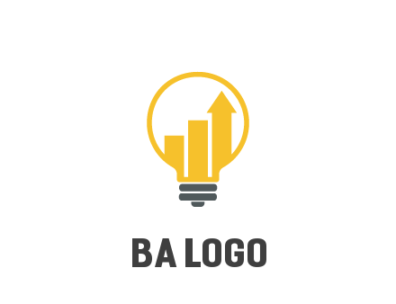 bar graph with arrow in lightbulb