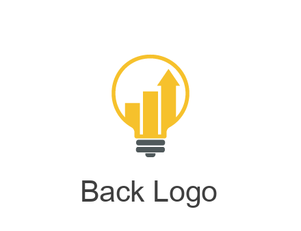 bar graph with arrow in lightbulb