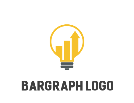 bar graph with arrow in lightbulb