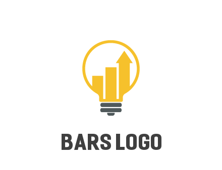bar graph with arrow in lightbulb