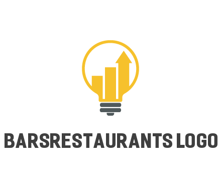 bar graph with arrow in lightbulb