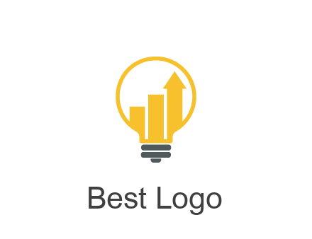 bar graph with arrow in lightbulb
