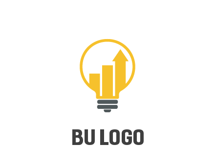 bar graph with arrow in lightbulb