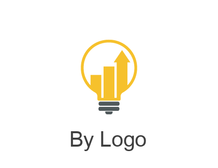 bar graph with arrow in lightbulb
