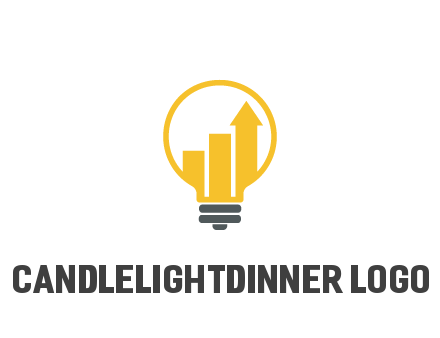 bar graph with arrow in lightbulb