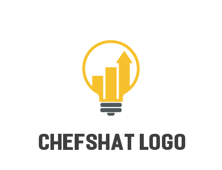 bar graph with arrow in lightbulb
