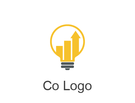 bar graph with arrow in lightbulb