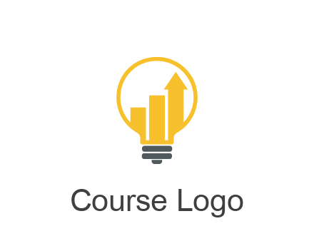 bar graph with arrow in lightbulb