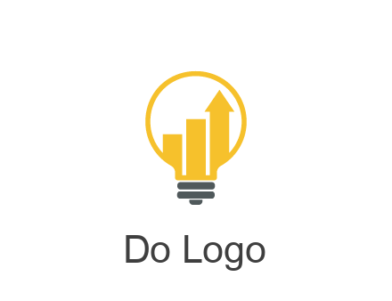 bar graph with arrow in lightbulb