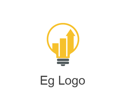 bar graph with arrow in lightbulb