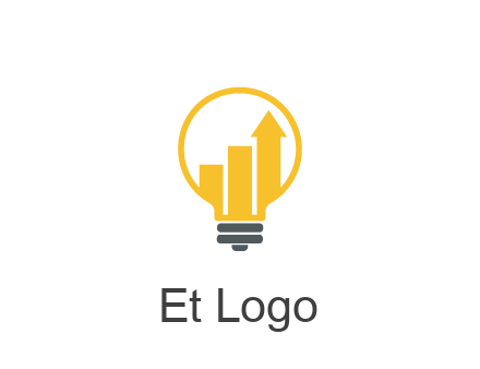 bar graph with arrow in lightbulb