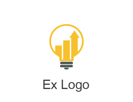bar graph with arrow in lightbulb