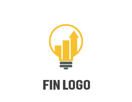 bar graph with arrow in lightbulb